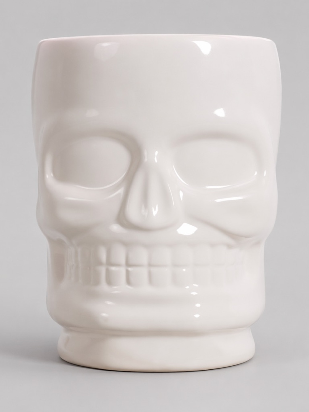 💀 Dead Skull Mug | 20oz Ceramic | Gothic Halloween Coffee Cup | White | NIB